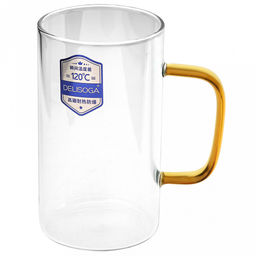 Делисога (Delisoga) Кружка стеклянная 410мл Байкал тонкостенное, боросиликатное стекло, цветная ручка, д6,9см h12,5см, д/горла 6,8см, д/основания 6,4см, набор 4 штуки, в подарочной коробке (Китай) - Домашняя мода фото 9
