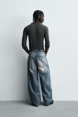 RIPPED BALLOON FIT JEANS - Zara фото 3