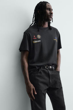 CAMISETA LAVADA GR?FICOS / Negro - Zara фото 6