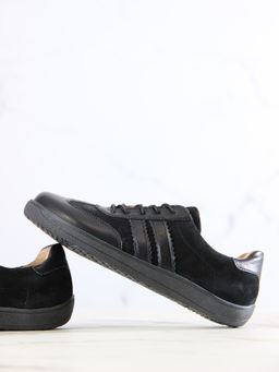 Босоногие кеды 184.natabl.Черная замша+черный стар