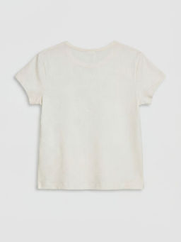 Bisiklet Yaka Fiyonk Bask?l? K?z ?ocuk Ti??rt