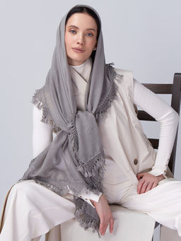 Большой, мягкий, тонкий и очень нежный двусторонний палантин с рисунком. - Tantino фото 11