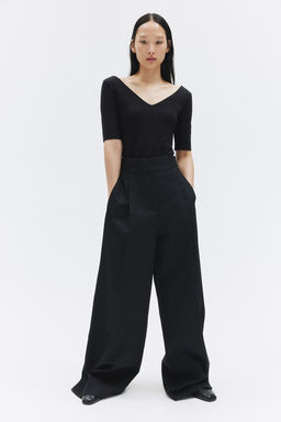 Top de punto con escote en V