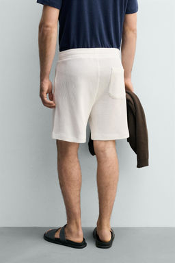 BERMUDA JOGGER ESTRUCTURA WAFFLE / Blanco roto - Zara фото 3