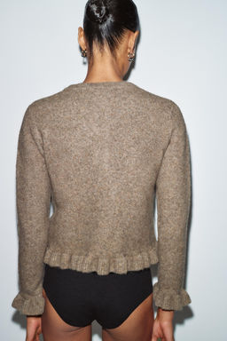 KNIT CARDIGAN WITH RUFFLE TRIMS - Zara фото 13