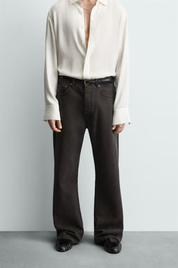 WAXED FLARE FIT JEANS - Zara фото 2