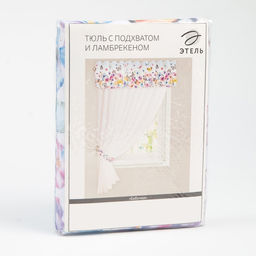 Тюль с подхватом и ламбрекеном Бабочки 250х200см, 100% п/э, вуаль - Этель фото 8