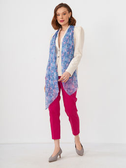 Большой, мягкий, тонкий и очень нежный двусторонний палантин с рисунком в стиле арт-дек - Tantino фото 2