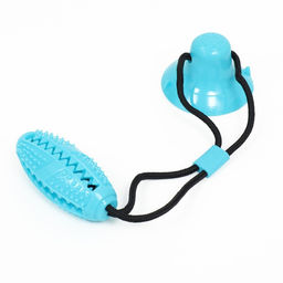 Игрушка для собак Эллипсоид для лакомств на присоске, 40 х 9 см, голубая - Пижон фото 4