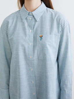 ?izgili Oversize Poplin Kad?n G?mlek Tunik