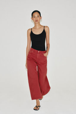JEANS ZW COLLECTION CAPRI BALLOON TIRO MEDIO / Rojo