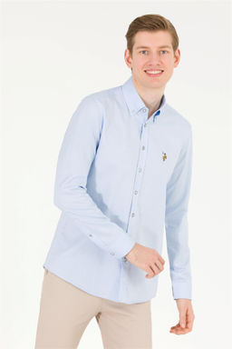 Рубашка мужская голубая Uzunkol Basic - U.s. polo assn фото 8