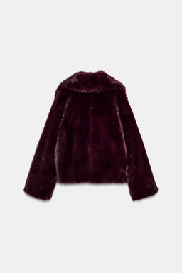 SHORT FAUX FUR COAT WITH FIREMAN CLASPS - Zara фото 8