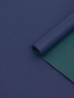 Бумага упаковочная крафт, двусторонняя, изумрудный, синий, 0.68×10±5% м