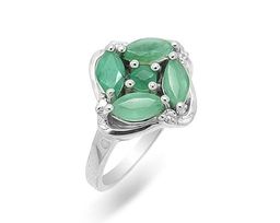 Кольцо из серебра изумруд, Ромейн