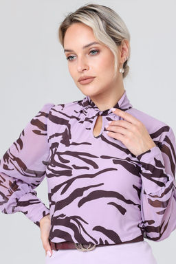 Блузка женская 1993-27/16/Лиловый, бордовый