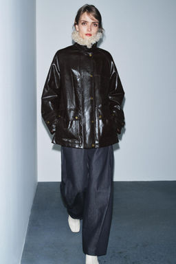 FAUX FUR COLLAR JACKET ZW COLLECTION - Zara фото 4