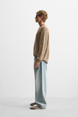 ACID WASH RIPPED SWEATER - Zara фото 3