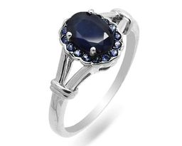Кольцо из серебра сапфир корунд, SL-RIC54-1