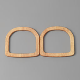 Ручки для сумки деревянные, 12×12.9 см, 2 шт., бежевые