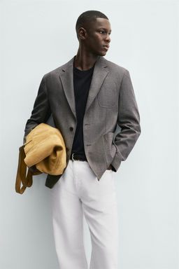 HERRINGBONE TEXTURED BLAZER - Zara фото 5