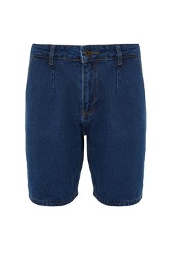 Lacivert Pileli Regular Sort & Bermuda TMNSS21SR0493