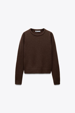 100% WOOL PLAIN KNIT SWEATER