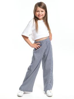 Брюки палаццо спортивные штаны для девочки UD 7949 синяя полоска - Mini maxi фото 6