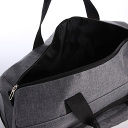 Сумка дорожная на молнии, 3 наружных кармана, длинный ремень, цвет серый - Simaland фото 4