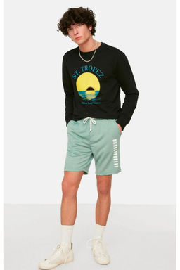 TRENDYOL MAN Mint Regular/Normal Kesim Orta Boy Geometrik Bask?l? Sort TMNSS21SR0137 - Trendyolmilla фото 2