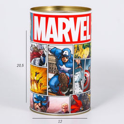 Копилка металлическая, 20.5 см × 12 см × 12 см, XXL MARVEL, Мстители