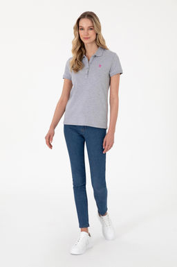 Kad_n Gri Melanj Basic Ti__rt Sepette S_rpriz _ndirim - U.s. polo assn фото 4