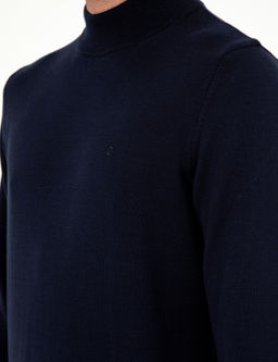 Lacivert Slim Fit Yar_m Bal_k__ Yaka Basic Triko Kazak - Pierre cardin фото 7