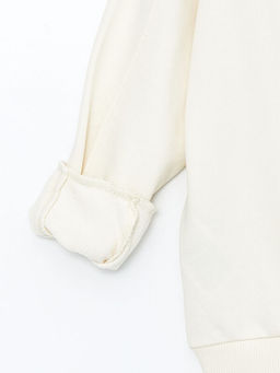 Kap??onlu Bask?l? Uzun Kollu Erkek ?ocuk Sweatshirt