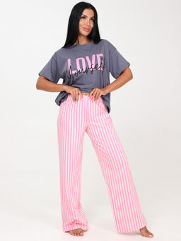 3135 ПИЖАМА ЖЕНСКАЯ (брюки) (Малиновая полоса) - А-дина фото 4