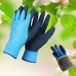 4062M Перчатки зимние до -30, с полным обливом, синие (1010СО)