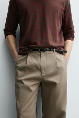 PANTAL?N CHINO RELAXED FIT PLIEGUES / Beige - Zara фото 5