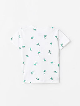 K?sa Kollu Bask?l? Erkek Bebek Ti??rt - Waikiki фото 2