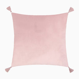 Набор декоративных наволочек Этель с кисточками, цвет розовый, 45х45 см - 2 шт, полиэстер, велюр  фото 4