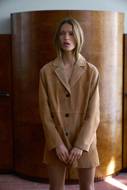 CHAQUETA 100% PIEL ANTE / Tostado - Zara фото 13