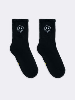 Цена за 5 пар! Носки детские черные с рисунком в виде смайлов - Mark formelle фото 5