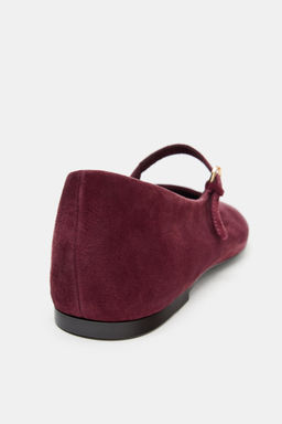 SUEDE BALLERINAS WITH BUCKLE - Zara фото 6