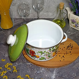 Кастрюля 4,0л цил. Вкусный компот 6RD201М белосн. - Стальэмаль фото 5