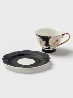 Чайная пара WY Pink Ohara, фарфор, 220 мл, чёрная