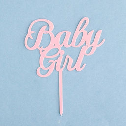 Цена за 5 шт. Топпер для торта Baby girl, светло-розовый - Дарим красиво фото 3