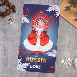 Полотенце Этель Из России с любовью 40х73 см, 100% хл, саржа 190 г/м2  фото 2