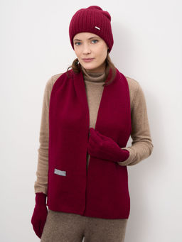 Шарф кашемировый бордовый