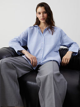 ?izgili Oversize Kad?n G?mlek