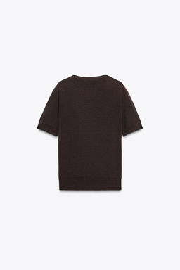 100% WOOL SHORT SLEEVE TOP - Zara фото 13