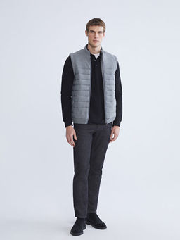 Standart Kal?p Dik Yaka Erkek Triko Yelek